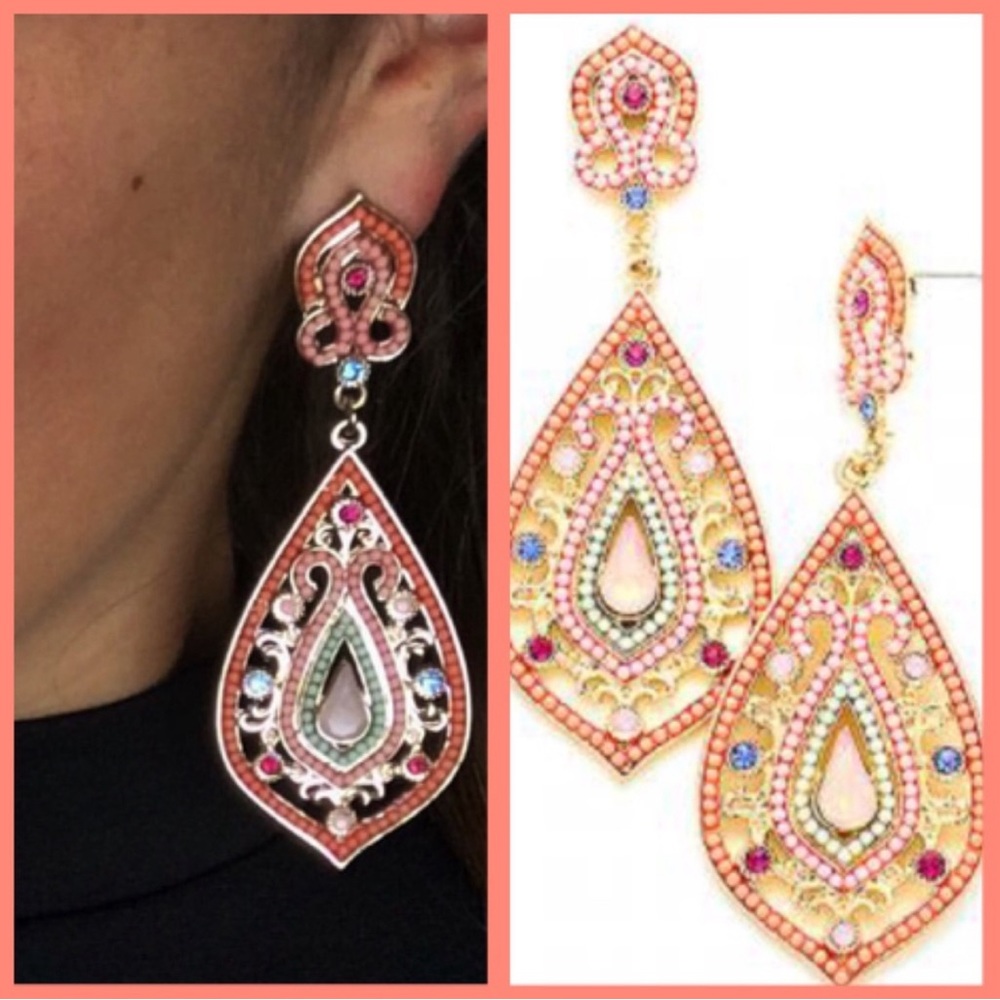 Beautiful Seed Bead Statement Earrings-Boutique - Picture 7 of 10